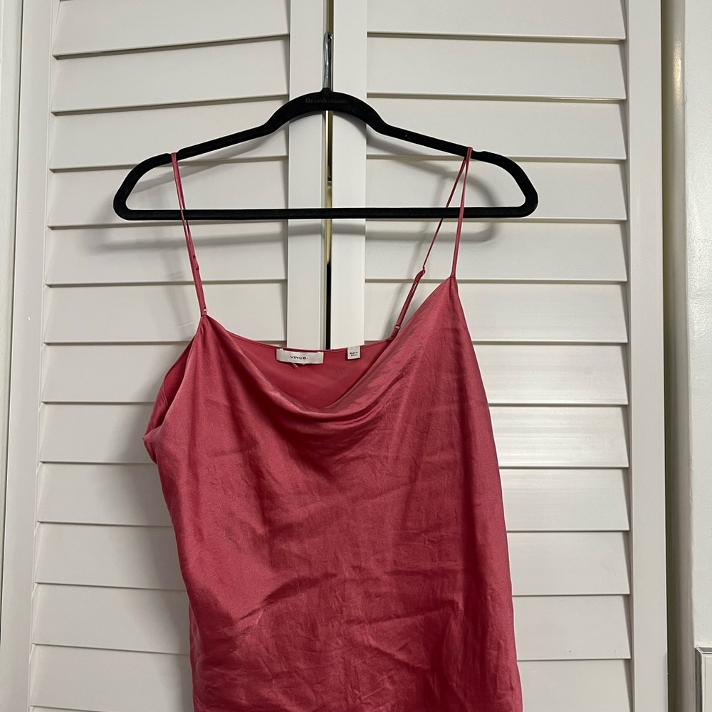Vince Pink Fitted Camisole 100% silk